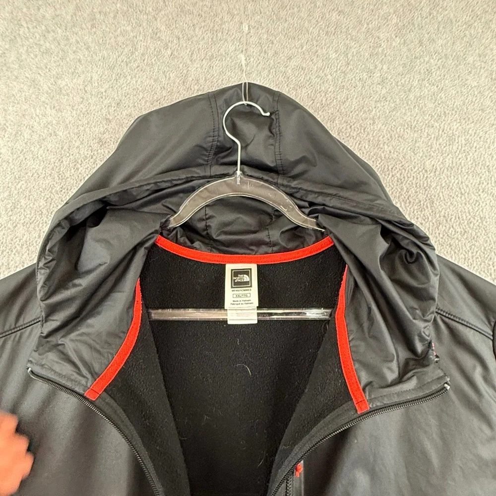 The North Face Hybrid Hoodie Mens XXL Black Full Zip Fleece Lined Jacket
